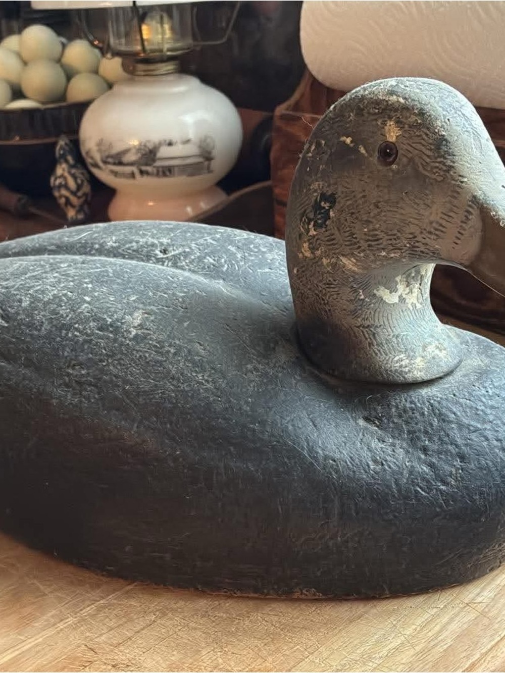 Vintage Black Decorative Duck Decoy